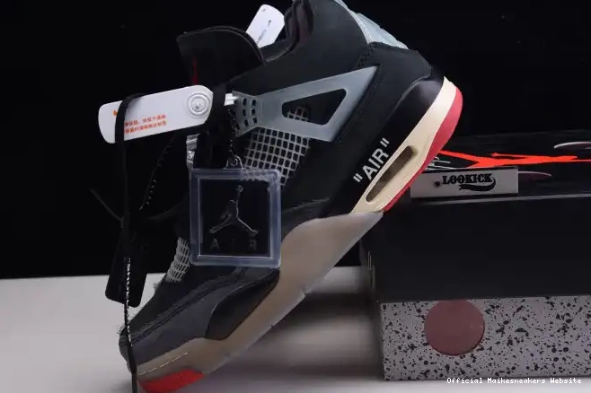 Official Maikesneakers Jordan CV9388-001 4 Retro Air Bred Off x White 0514